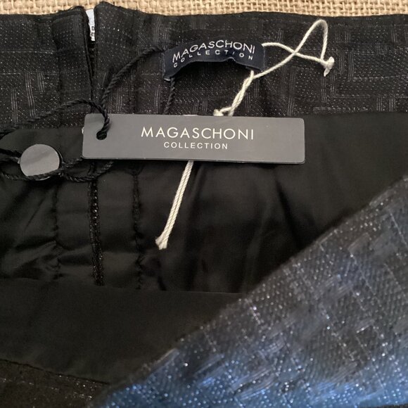 Magaschoni Collection Pencil Skirt Size Small Textured Black NWT Knee Length - Picture 7 of 8